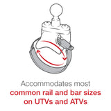 RAM-B-149Z-2-UN4 RAM Finger-Grip™ Universal Mount with ATV/UTV Rail Base