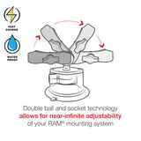 RAM-B-166-UN12W-1 RAM Mount Tough-Charge™ 15W Wireless Charging Suction Cup Mount