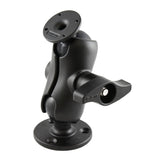 RAM-D-101-C-254U RAM Mounts D-Size Ball Mount with Round AMPS Plate and Large Round Plate - Short