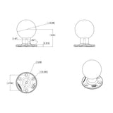 RAM-E-202U RAM Mounts XX Large Round Plate with Ball - E Size (3.35-INCH BALL