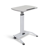 Luxor LX-PNADJ-WH Pneumatic Adjustable-Height Lectern / Mobile Standing Desk - White