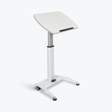 Luxor LX-PNADJ-WH Pneumatic Adjustable-Height Lectern / Mobile Standing Desk - White