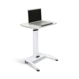 Luxor LX-PNADJ-WH Pneumatic Adjustable-Height Lectern / Mobile Standing Desk - White