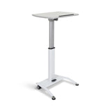 Luxor LX-PNADJ-WH Pneumatic Adjustable-Height Lectern / Mobile Standing Desk - White