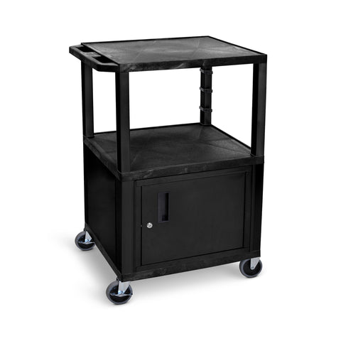 Luxor WT42C2E 42"H AV Cart - 3 Shelves  Cabinet - Black Legs