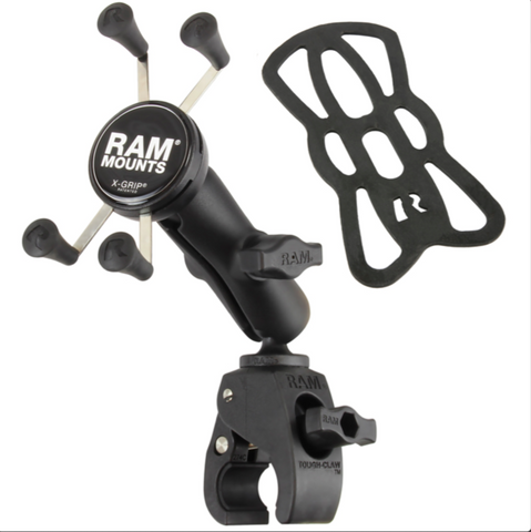 Ram X-Grip Phone Mount with Ram Tough-Claw Small Clamp Base