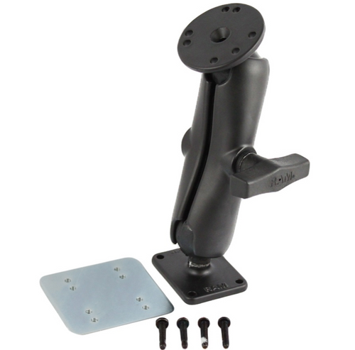 RAM-101U-225-XAT1 RAM Mounts C Size 1.5 Ball with 2.5 Round Plate, 2 x  2.5 Rectangular Plate and Backing Plate
