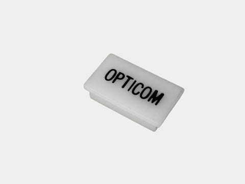 Havis C-LABEL-OPTICOM Standard White Switch Label W/ Black Imprint - Synergy Mounting Systems