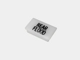 Havis C-LABEL-REAR-FLOOD Standard White Switch Label W/ Black Imprint - Synergy Mounting Systems