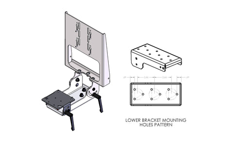 Havis C-MKM-103 Folding Monitor and Keyboard Mount designed specifically to Mount Havis docking stations and keyboard Mounts to D&R 3 bolt Mounting platforms - Synergy Mounting Systems