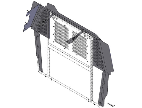 Havis P-MFK-8 Front partition filler panel Mounting kit for 2008-2021 Chevrolet Savana G-Series van with sliding doors - Synergy Mounting Systems