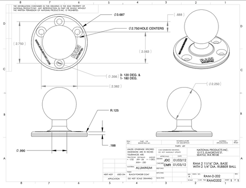 RAM® Mount D Size Universal Mount